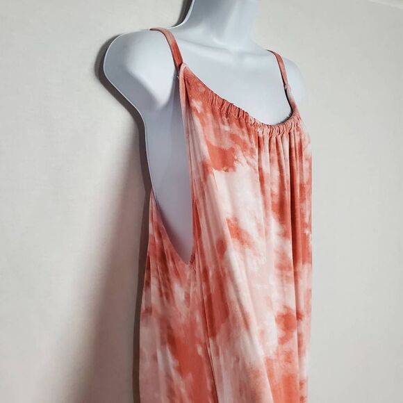 Maurices 24/7 Women’s Maxi Dress 4X Pink Tie Dye Sleeveless Plus Size - Picture 3 of 7